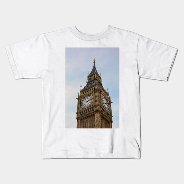 Big Ben against blue and cloudy sky Kids T-Shirt by lena-maximova